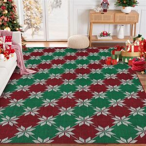 Garvee -  Christmas Area Rug 3'x5' Entrance Rug Washa Red/Green